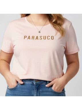 NWOT PARASUCO Pink Shirt Sleeve Tee Plus size XL